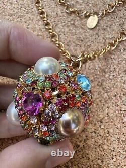 Vintage Rare Stunning Erickson Beamon Ball Rhinestone Prong Set Necklace