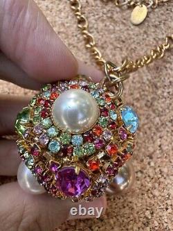 Vintage Rare Stunning Erickson Beamon Ball Rhinestone Prong Set Necklace