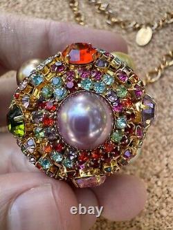 Vintage Rare Stunning Erickson Beamon Ball Rhinestone Prong Set Necklace