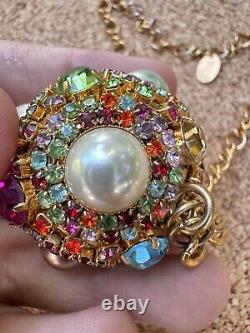 Vintage Rare Stunning Erickson Beamon Ball Rhinestone Prong Set Necklace