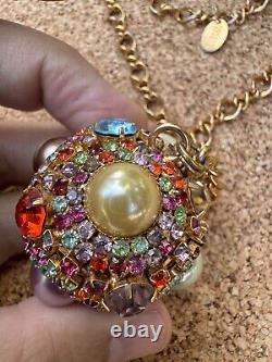 Vintage Rare Stunning Erickson Beamon Ball Rhinestone Prong Set Necklace