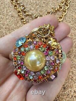 Vintage Rare Stunning Erickson Beamon Ball Rhinestone Prong Set Necklace