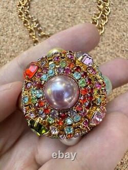 Vintage Rare Stunning Erickson Beamon Ball Rhinestone Prong Set Necklace