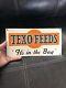 Vintage Rare Texo Feeds Texas Advert Feed Seed Metal Farm Ranch Sign