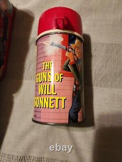 Vintage Rare The Guns Of Will Sonnett Metal Lunch Box With Matching Thermos