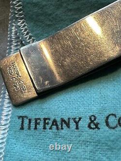 Vintage Rare Tiffany & Co. 18K Gold Sterling Silver Textured Weave Money Clip