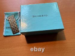 Vintage Rare Tiffany & Co. 18K Gold Sterling Silver Textured Weave Money Clip