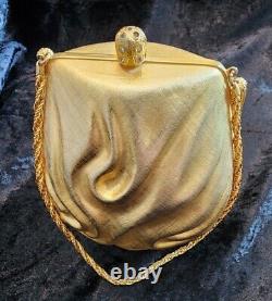 Vintage Rare Walborg Gold Metal Egg Shaped Purse