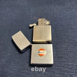 Vintage Rare Zippo'77Gulf Oil Metal Zippo Galf Sparks Test Ok Setagaya Base Co