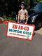 Vintage Rare Large Metal Enarco Sign With Wood Frame Oil Gasoline Gas 58 By 34