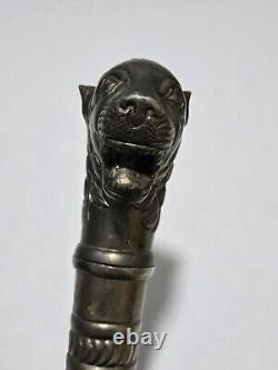 Vintage Sacred Lions Head Metal Scepter, Walking Stick, Ceremonial Mace Rare