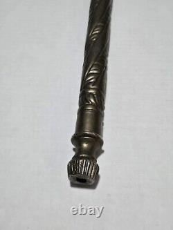 Vintage Sacred Lions Head Metal Scepter, Walking Stick, Ceremonial Mace Rare