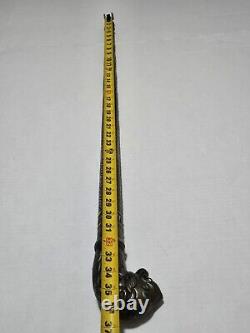 Vintage Sacred Lions Head Metal Scepter, Walking Stick, Ceremonial Mace Rare