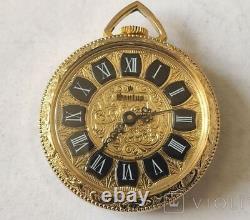 Vintage Santub Pocket Watch Swiss Mechanical Chain Golden Metal Rare Old Ladies