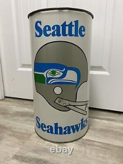 Vintage Seattle Seahawks Metal Trash Can P&K Products RARE