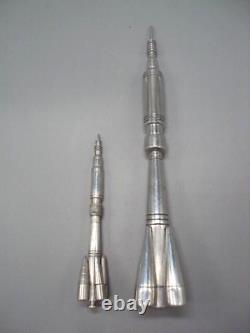Vintage Space Rocket Model Metal Figure Toy Lot 2 Russian Soviet Rare Old 20th
