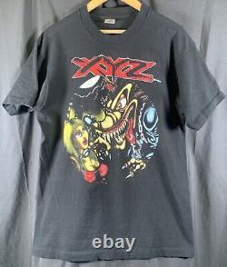 Vintage Super Rare'91 XYZ Glam Metal Band Black Single Stitch Mens L USA