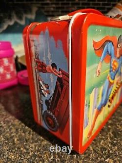 Vintage Superman Lunchbox 1978 Metal Rare Aladdin -Fantastic Condition