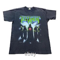 Vintage TESTAMENT 90s 80s Metal Band RARE Tour AOP T-Shirt Adult Size Large