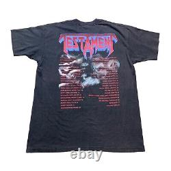 Vintage TESTAMENT 90s 80s Metal Band RARE Tour AOP T-Shirt Adult Size Large
