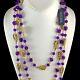 Vintage Trifari Purple Lucite Beaded Leaf Necklaces 24 28 32 Rare Set