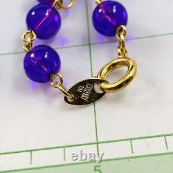 Vintage TRIFARI Purple Lucite Beaded Leaf Necklaces 24 28 32 Rare Set