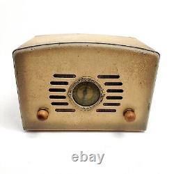 Vintage Tube Radio Gilfillan AM Tabletop 1950's Metal Case Mini Radio Rare Works