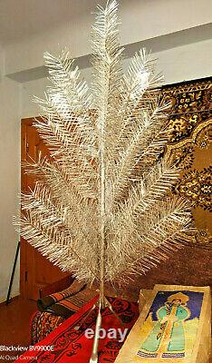 Vintage USSR POM POM CHRISTMAS TREE. Aluminum color 4.1Ft very rare box! New