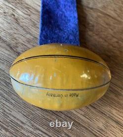 Vintage University of Michigan Felt Ribbon & Metal Football Charm RARE