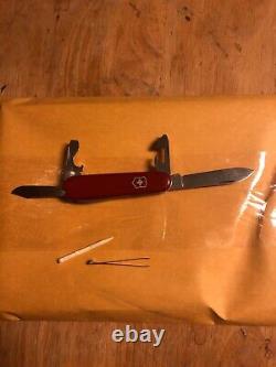 Vintage Victorinox Tinker Small 84 mm Red RARE CAN KEY AND METAL HEAD TWEEZER