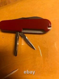 Vintage Victorinox Tinker Small 84 mm Red RARE CAN KEY AND METAL HEAD TWEEZER