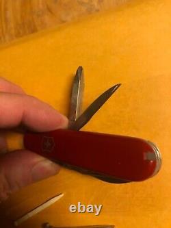 Vintage Victorinox Tinker Small 84 mm Red RARE CAN KEY AND METAL HEAD TWEEZER