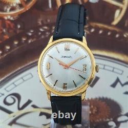 Vintage Watch USSR RAKETA 2609B 21Jewels Very Rare Soviet Wristwatch Gold Plated