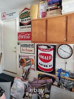 Vintage Winchester Fishing Tackle Sign Metal Corona New York Boat Lake Bait RARE