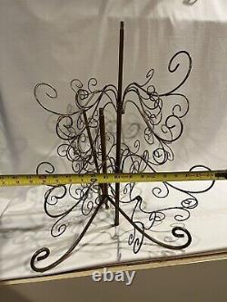 Vintage Wire Metal Christmas Easter Tree Ornament Display 4 ft Gold RARE