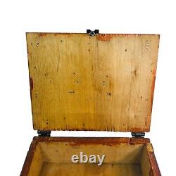 Vintage Wood Egg Crate with Metal Trim, Handle & Closure Country Decor Rare