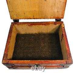 Vintage Wood Egg Crate with Metal Trim, Handle & Closure Country Decor Rare