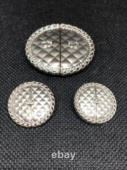 Vintage button CHANELC205 Super Rare Silver Color Metal 22mm20mm39mm4 Piece