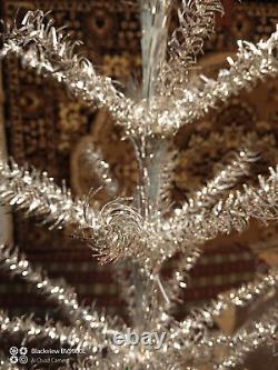 Vintage christmas tree aluminum color 3,9ft very rare. Box! USSR RARE