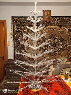 Vintage christmas tree aluminum color 3,9ft very rare. Box! USSR RARE