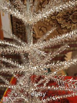 Vintage christmas tree aluminum color 3,9ft very rare. Box! USSR RARE