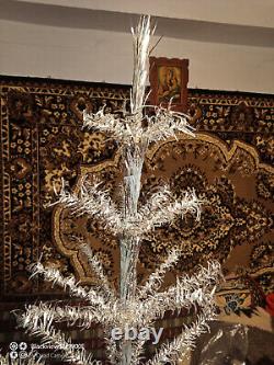 Vintage christmas tree aluminum color 3,9ft very rare. Box! USSR RARE