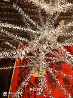 Vintage christmas tree aluminum color 3,9ft very rare. Box! USSR RARE