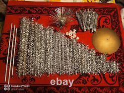 Vintage christmas tree aluminum color 3,9ft very rare. Box! USSR RARE