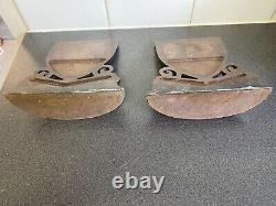 Vintage rare Solid heavy Metal bookends With Eagle Crest