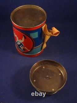 Vintage rare tin toy game metal box gambling pawns lottery roulette 1900