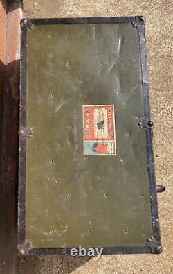 Vintage/retro/rare Cunard Line metal trunk/steamer -Queen Mary-Prop Free Uk P&P