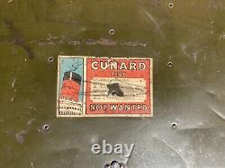 Vintage/retro/rare Cunard Line metal trunk/steamer -Queen Mary-Prop Free Uk P&P