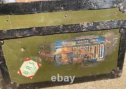 Vintage/retro/rare Cunard Line metal trunk/steamer -Queen Mary-Prop Free Uk P&P