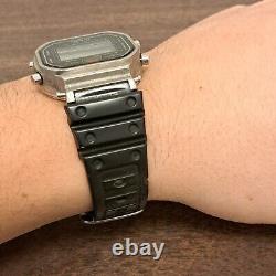 Vtg 1980s Metal Casio Chronograph Alarm DW-5600 (691) Japan H Digital Watch Rare